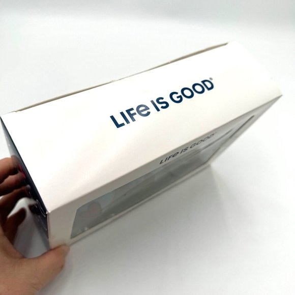 Life Is Good 6 Blue Ornament Balls Red Heart Seashell Heart Decor Christmas - Picture 3 of 9